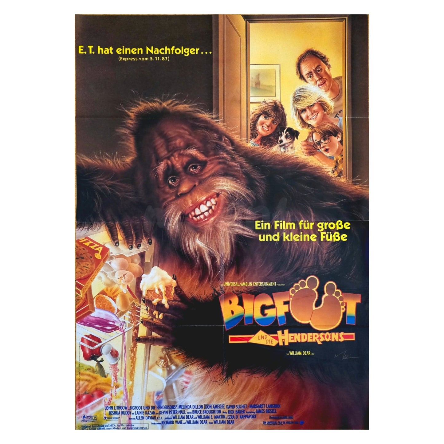 Bigfoot Und Die Hendersons 1987 Original Filmplakat A1 (Deutsch)