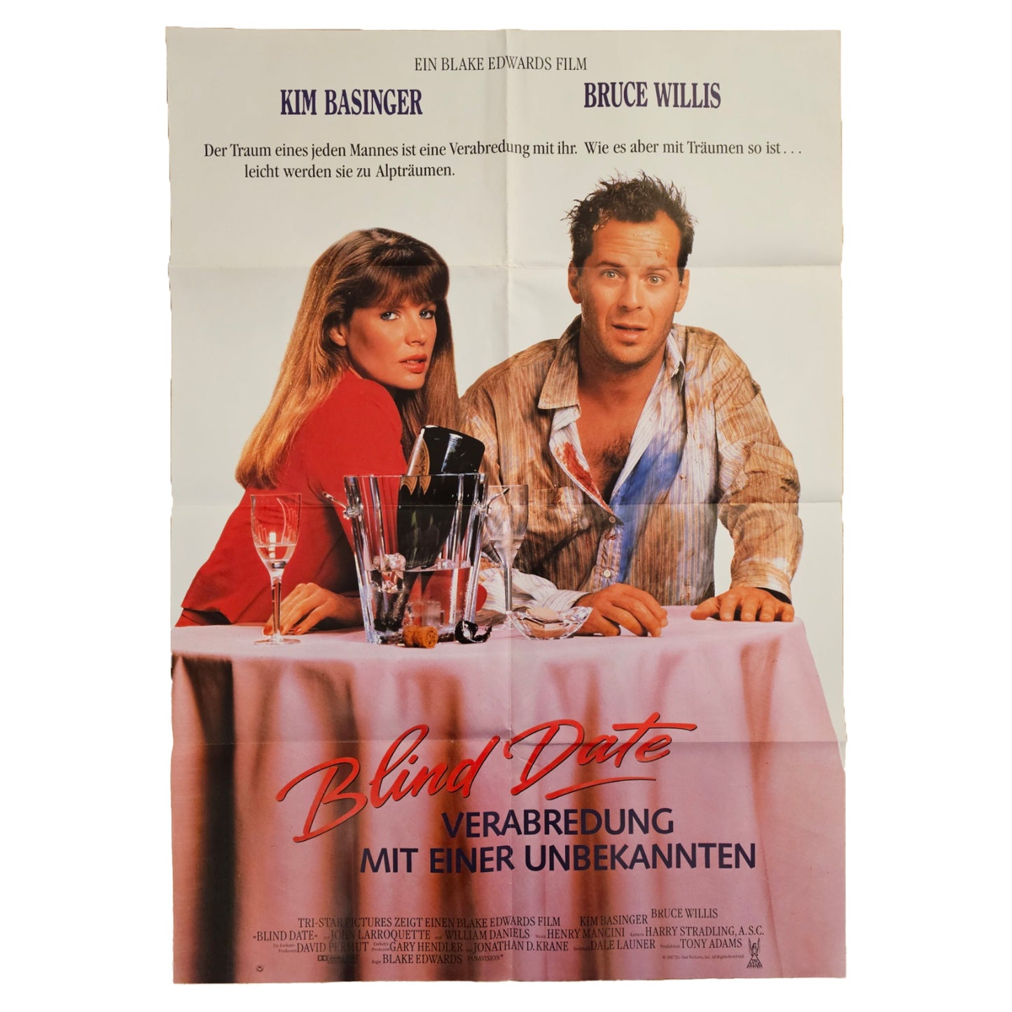 Blind Date 1987 Bruce Willis Original Filmplakat (Deutsch)