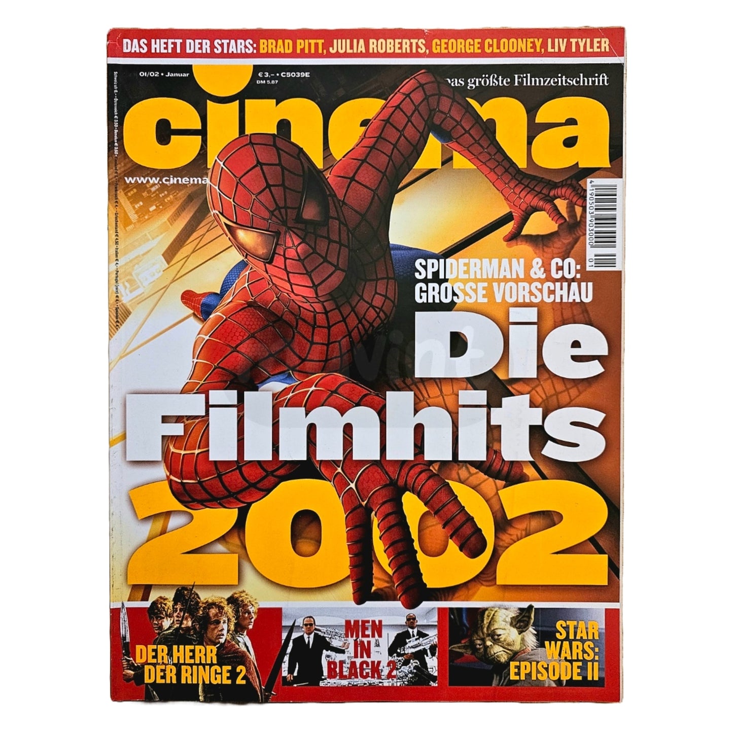 Cinema 01/02 Filmzeitschrift (Heft 284) Kinomagazin Spiderman 2002