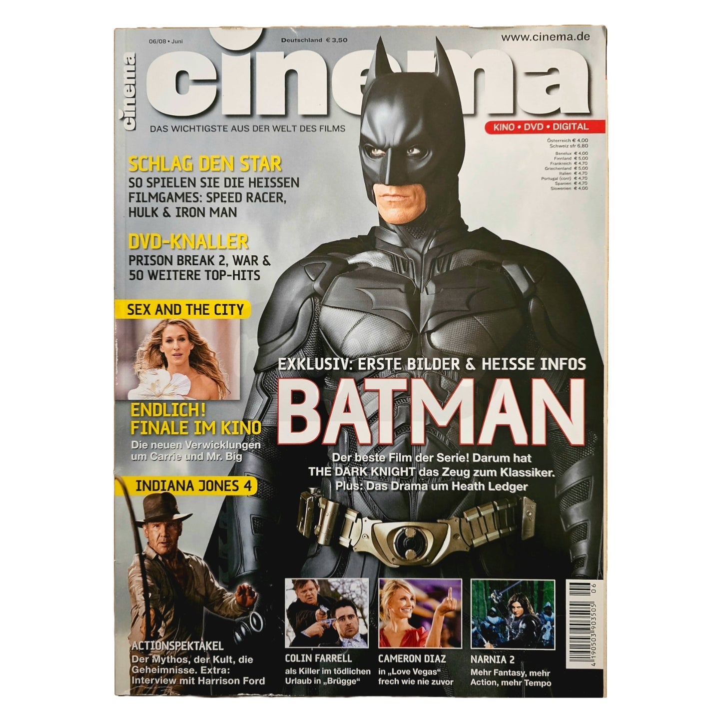 Cinema 06/08 Filmzeitschrift (Heft 361) Kinomagazin Batman 2008