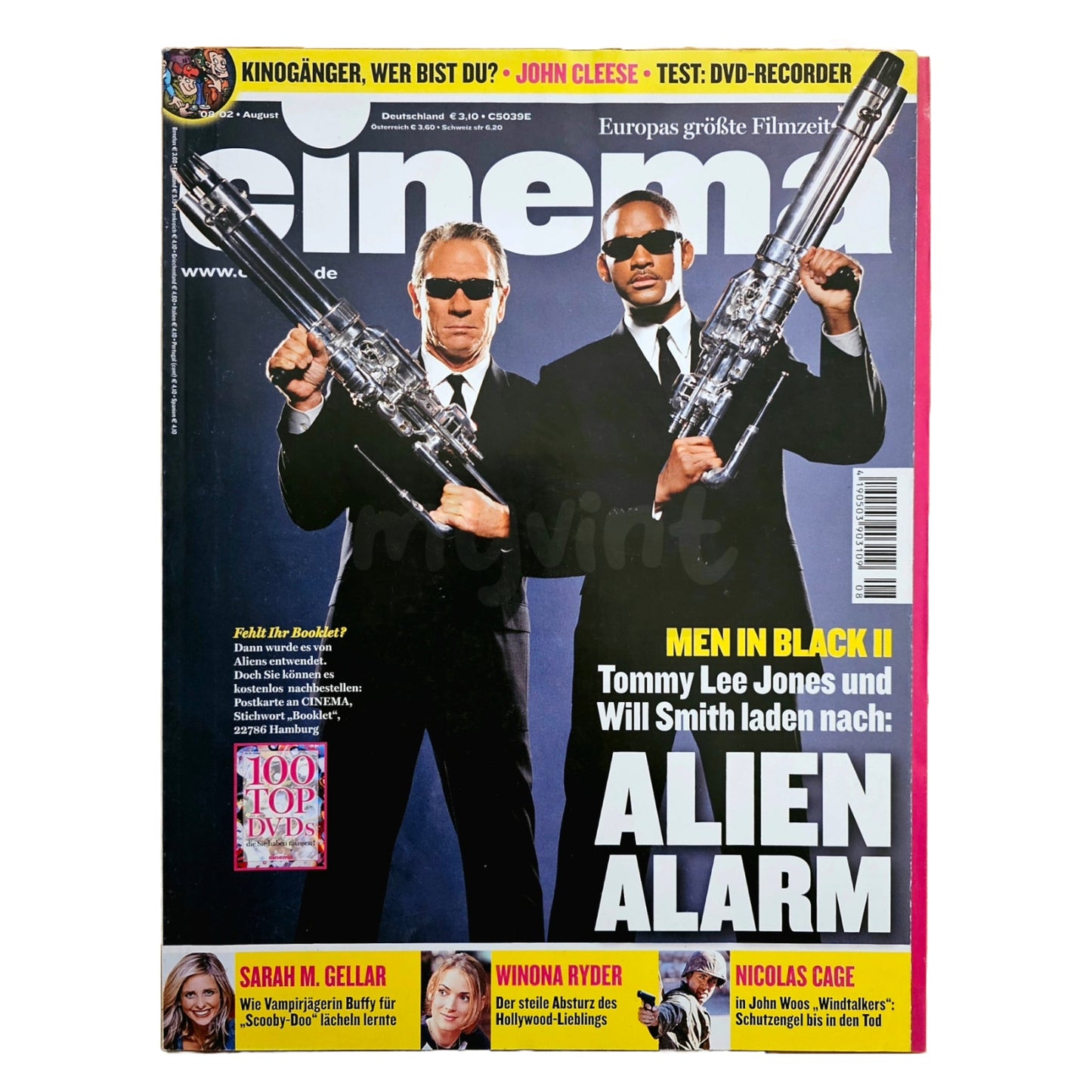 Cinema 08/02 Filmzeitschrift (Heft 291) Kinomagazin Men in Black 2002