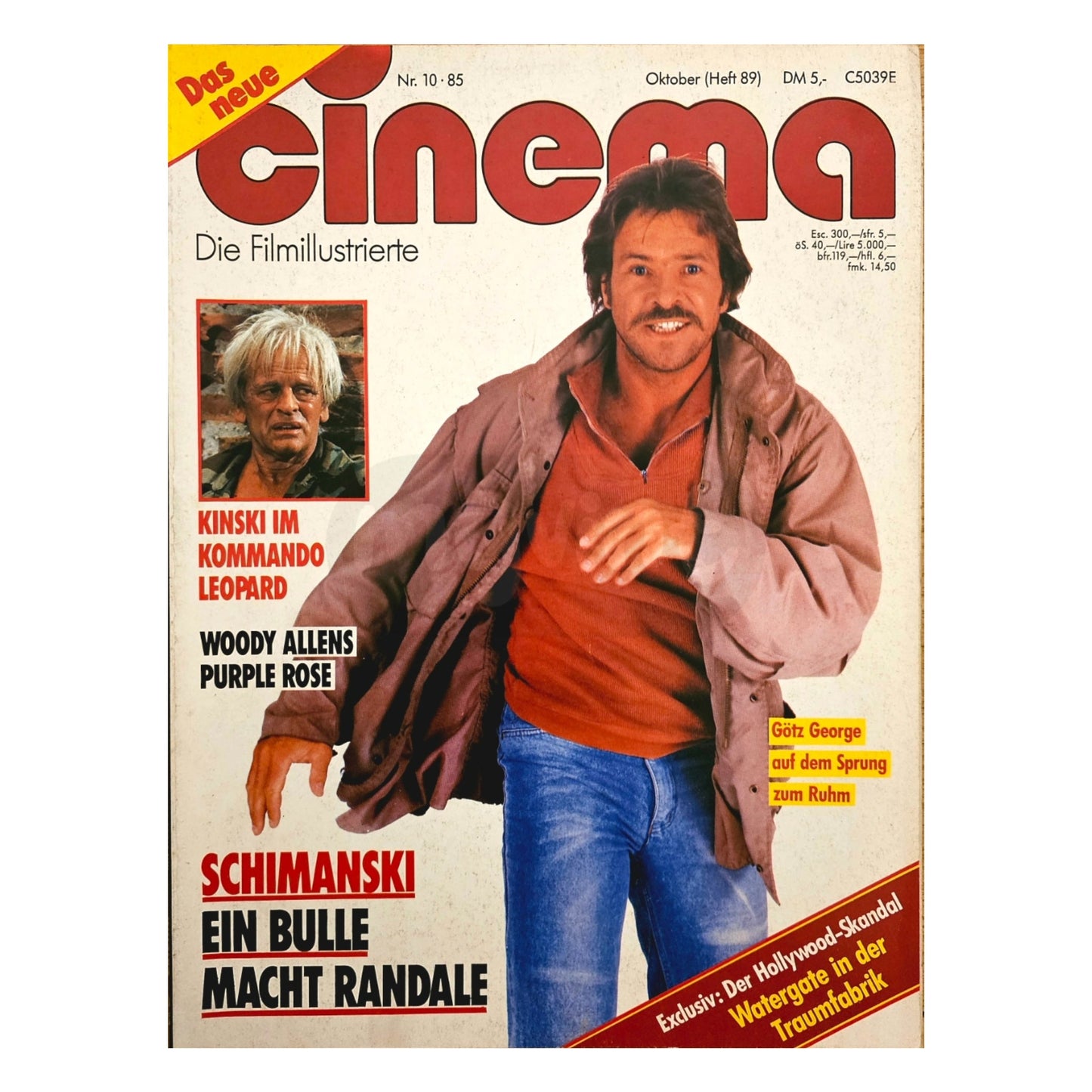 Cinema 10/85 Filmzeitschrift (Heft 89) Kinomagazin Schimanski 1985