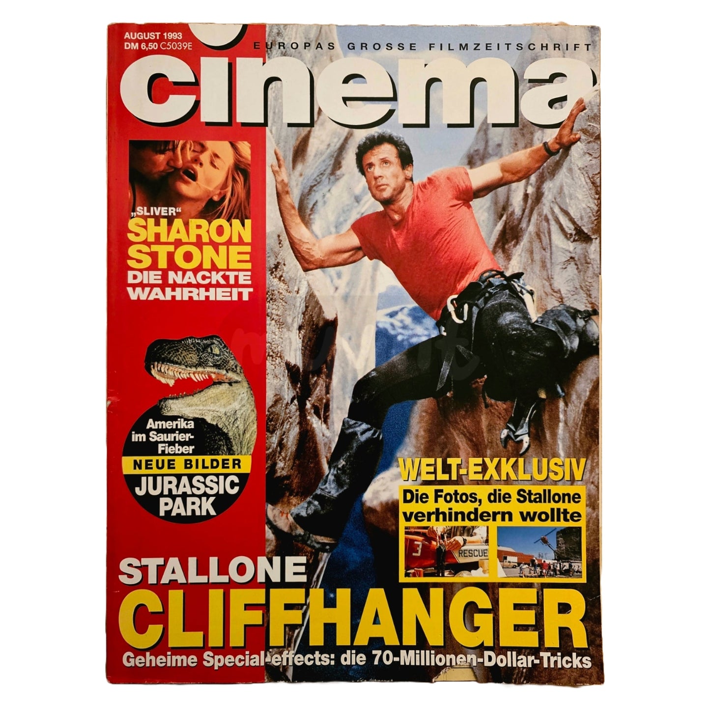 Cinema 8/93 Filmzeitschrift (Heft 183) Kinomagazin Sylvester Stallone 1993
