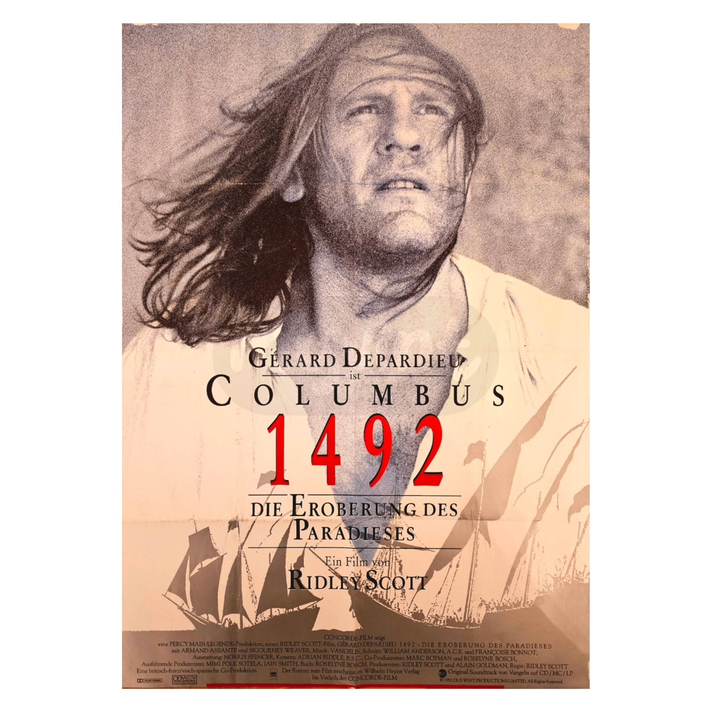Columbus 1492 Die Eroberung des Paradieses 1992 Gerard Depardieu Original Filmplakat A0 (Deutsch)