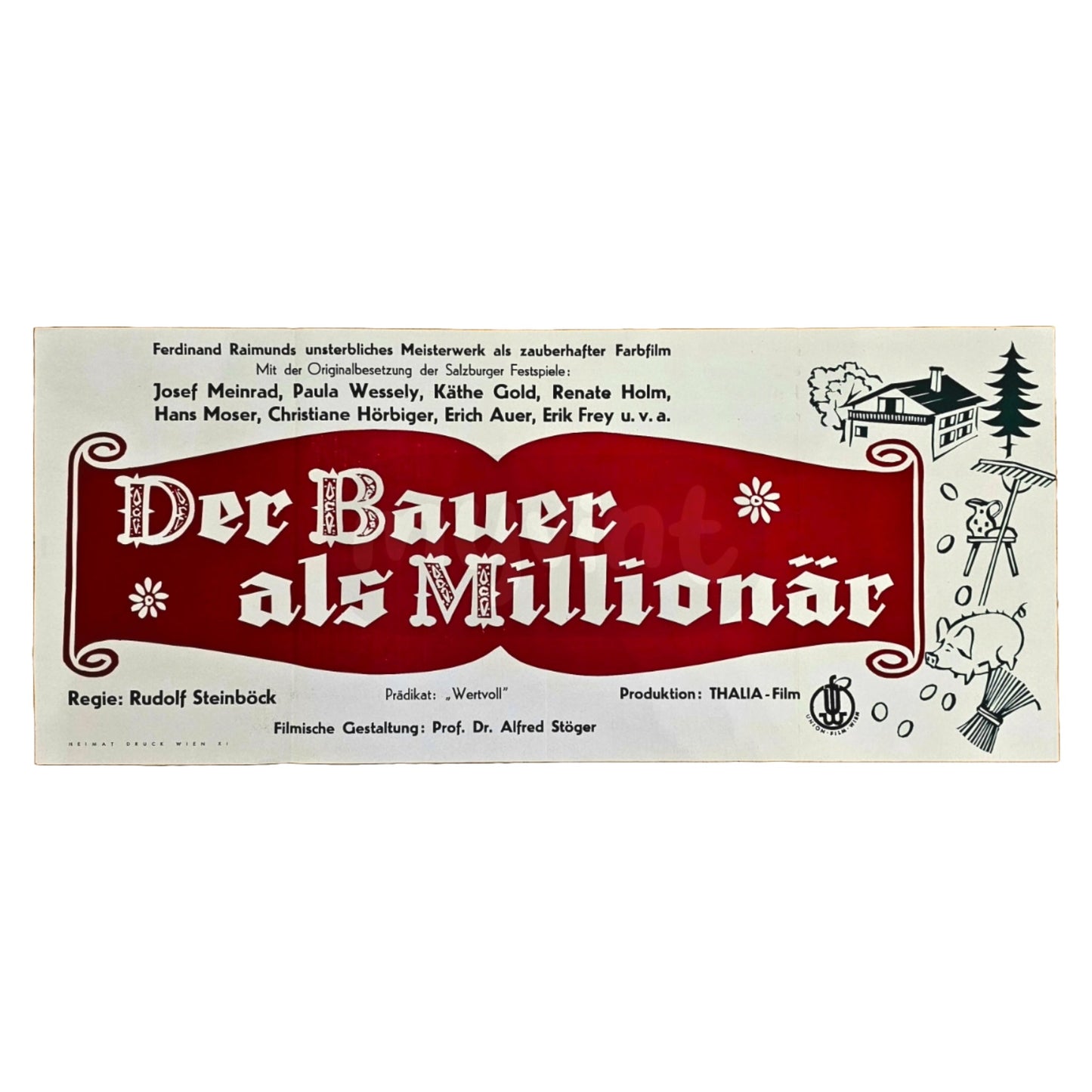 Der Bauer als Millionär 1961 Hans Moser Original Filmplakat Sonderformat Balkenplakat (Deutsch)