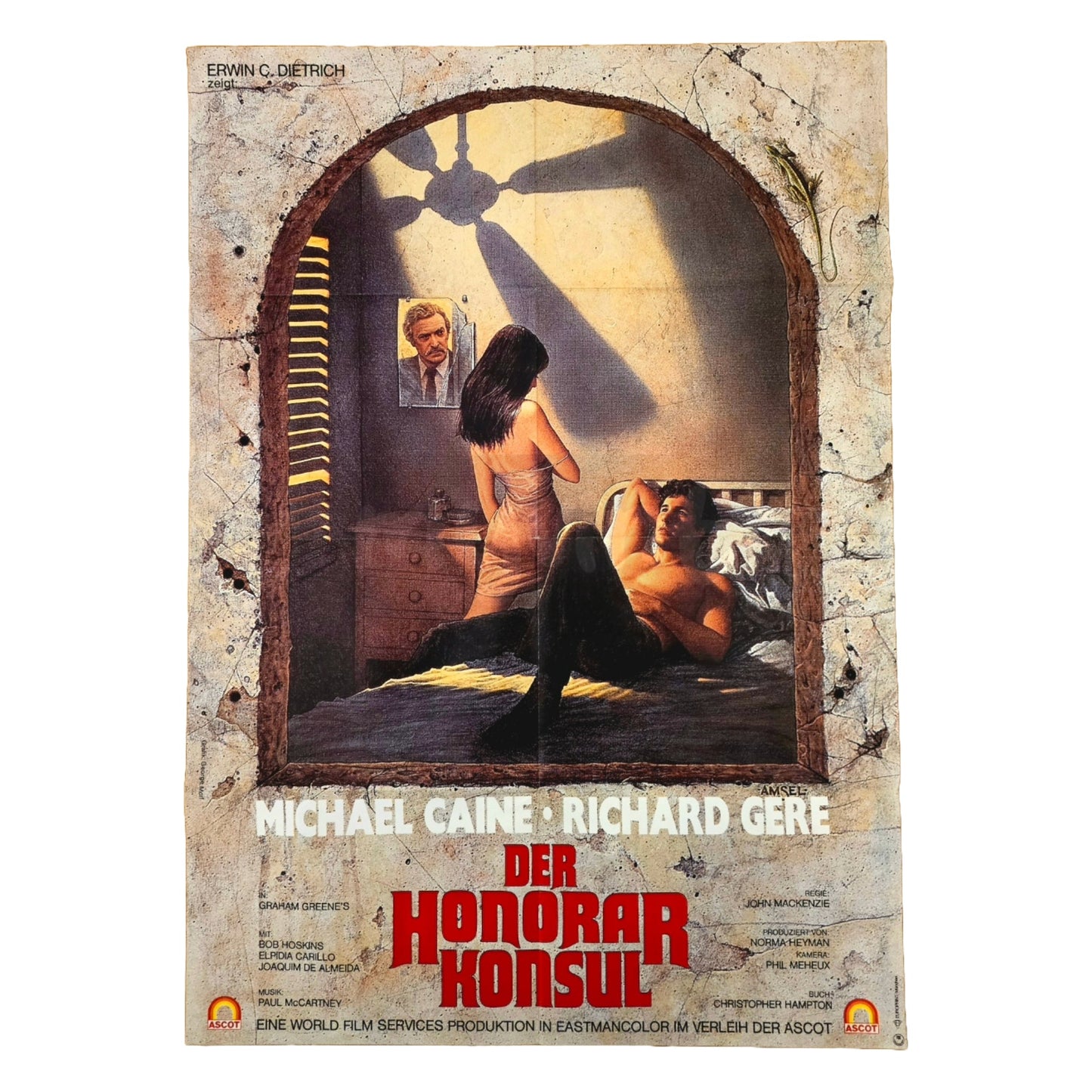 Der Honorarkonsul 1983 Richard Gere Michael Caine Original Filmplakat A1 (Deutsch)