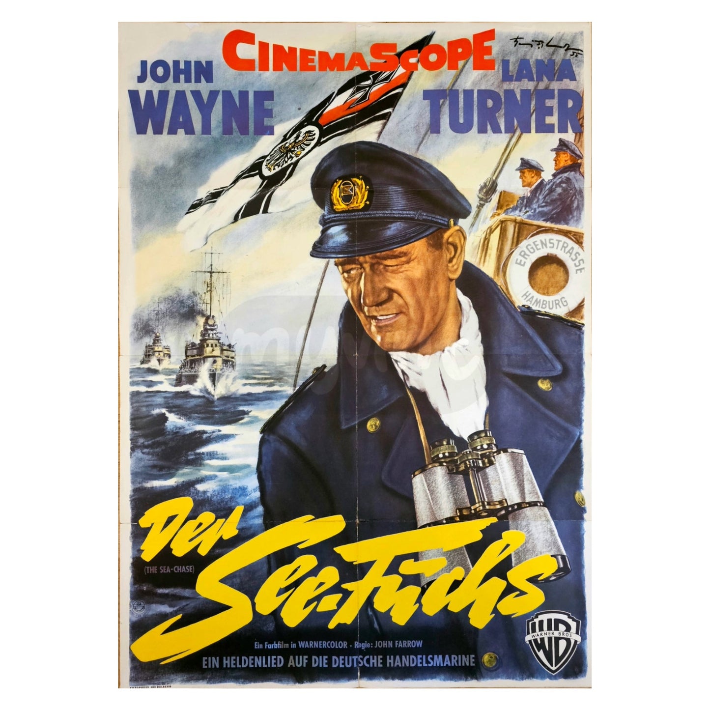 Der Seefuchs 1955 John Wayne Original Filmplakat A1 (Deutsch)