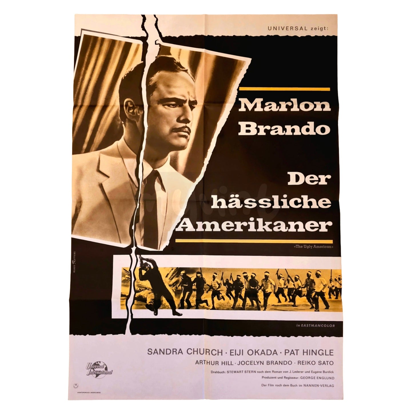 Der hässliche Amerikaner 1963 Marlon Brando Original Filmplakat A1 (Deutsch)