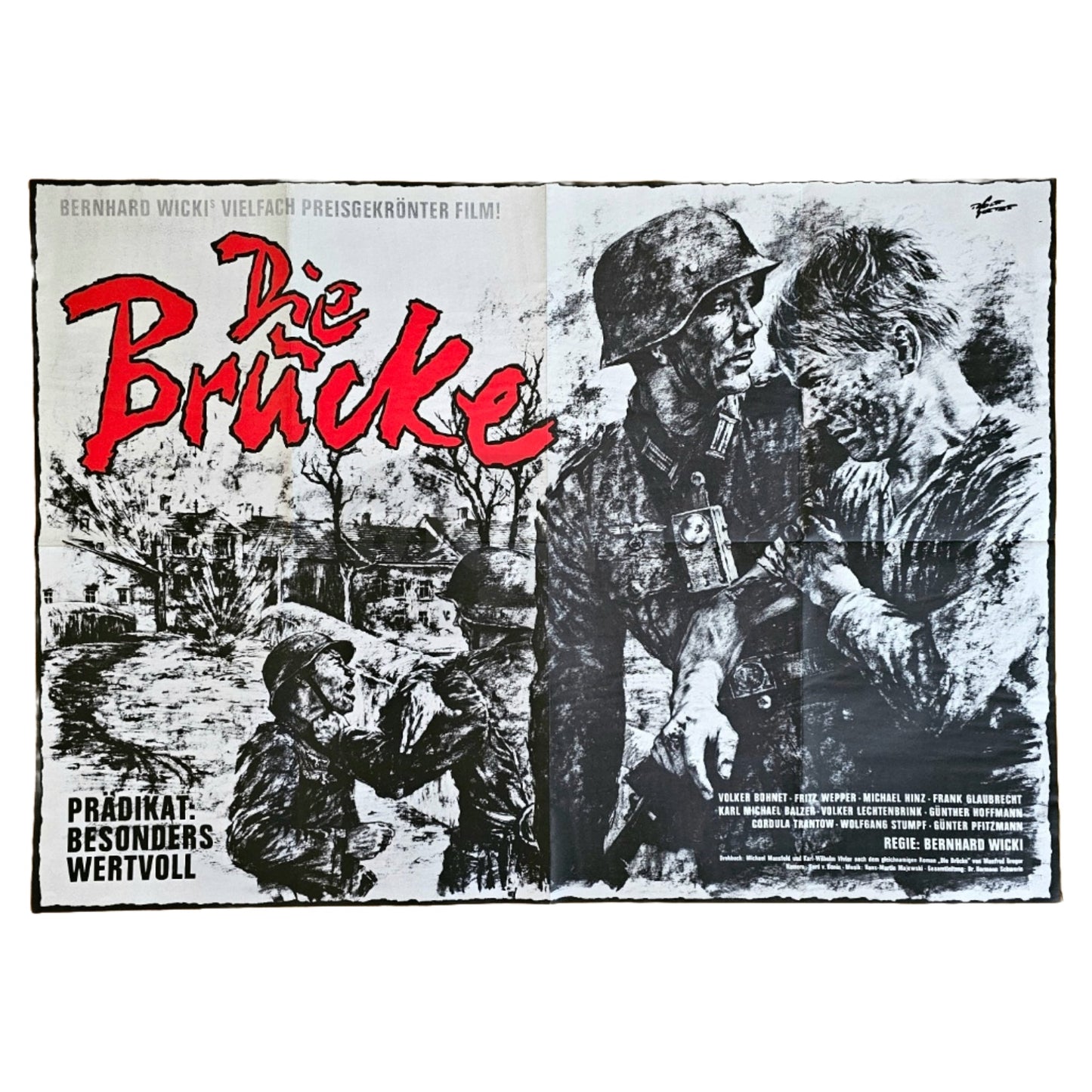 Die Brücke 1959 Original Filmplakat A1 Querformat (Deutsch)