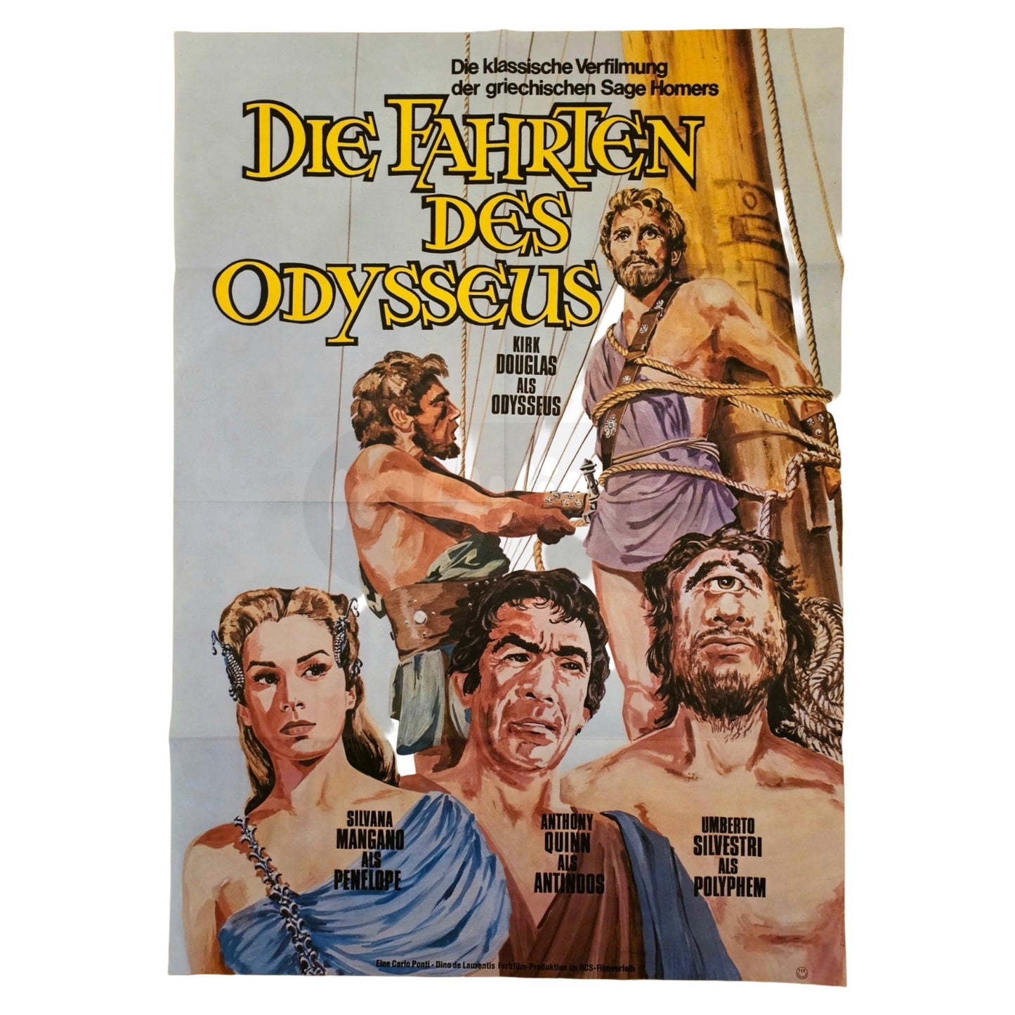 Die Fahrten des Odysseus 1954 Kirk Douglas Original Filmplakat A1 (Deutsch)