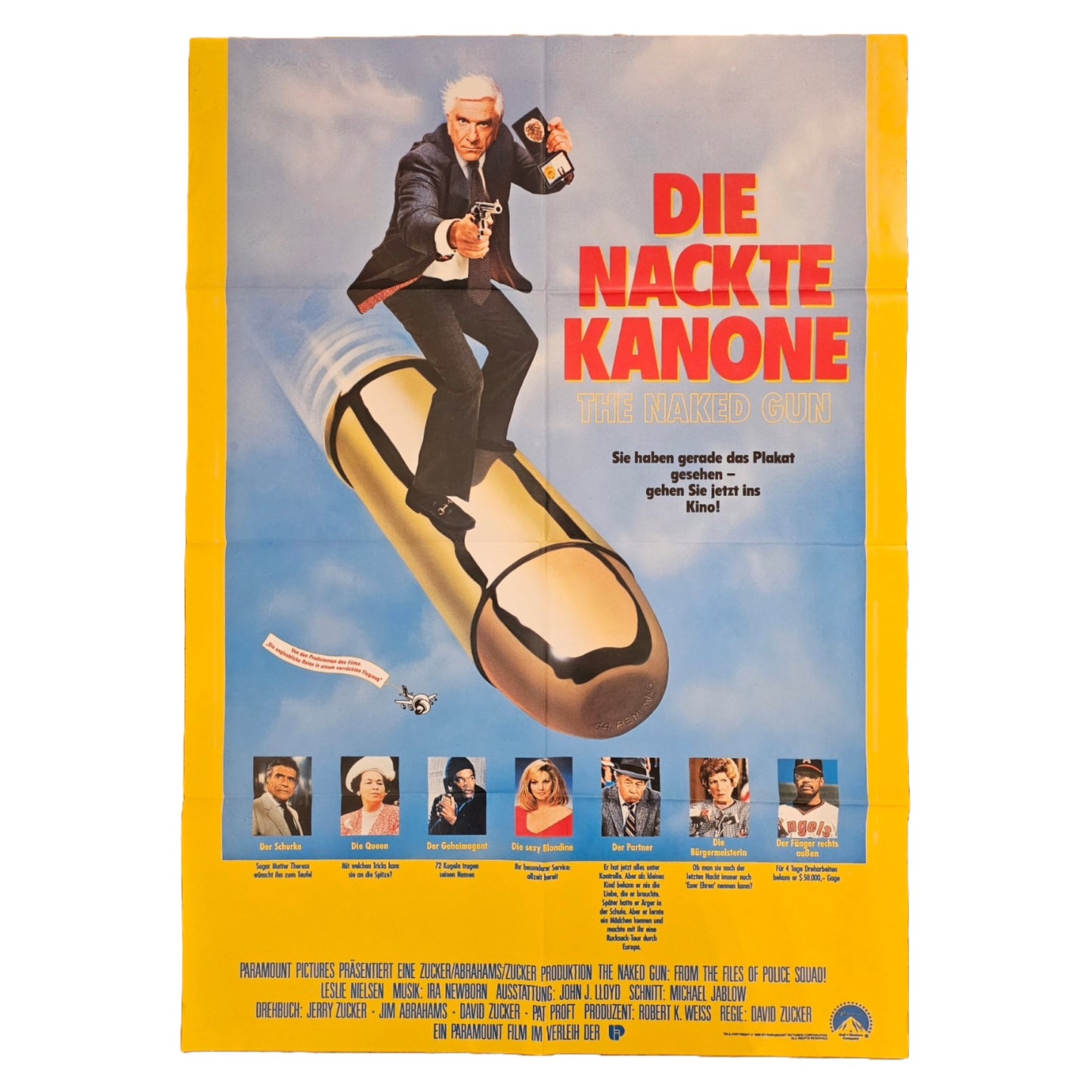 Die Nackte Kanone 1988 Leslie Nielsen Original Filmplakat (Deutsch)