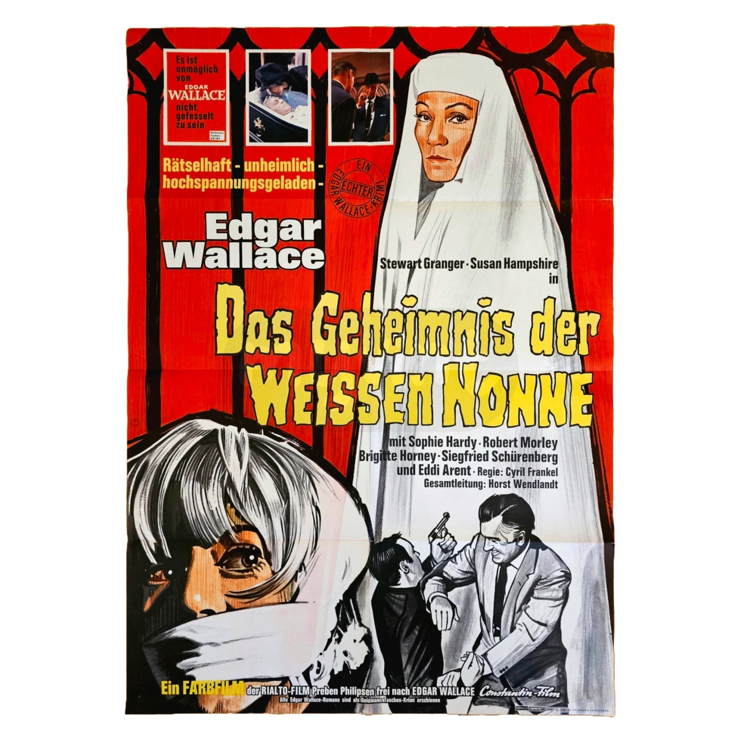 Edgar Wallace Das Geheimnis der weissen Nonne 1966 Original Filmplakat A1 (Deutsch)