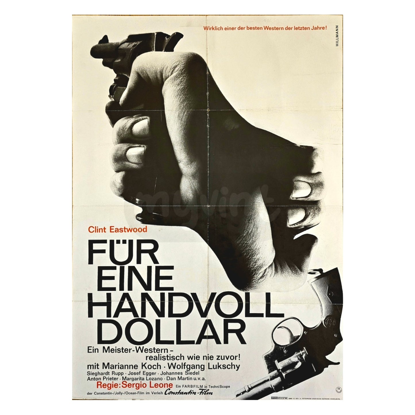 Für Eine Handvoll Dollar 1964 Clint Eastwood Original Filmplakat A1 (Deutsch)