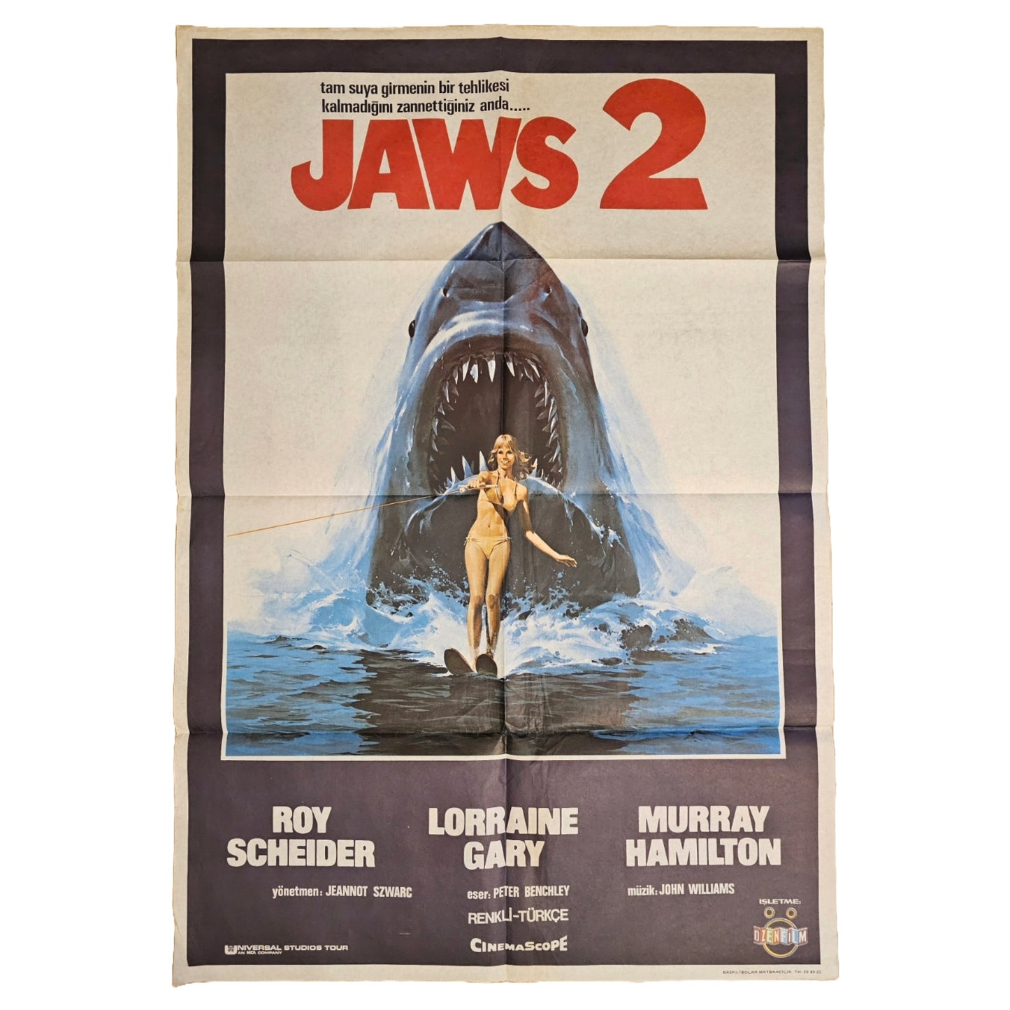 Jaws 2 1978 Roy Scheider Original Filmplakat (Türkisch)