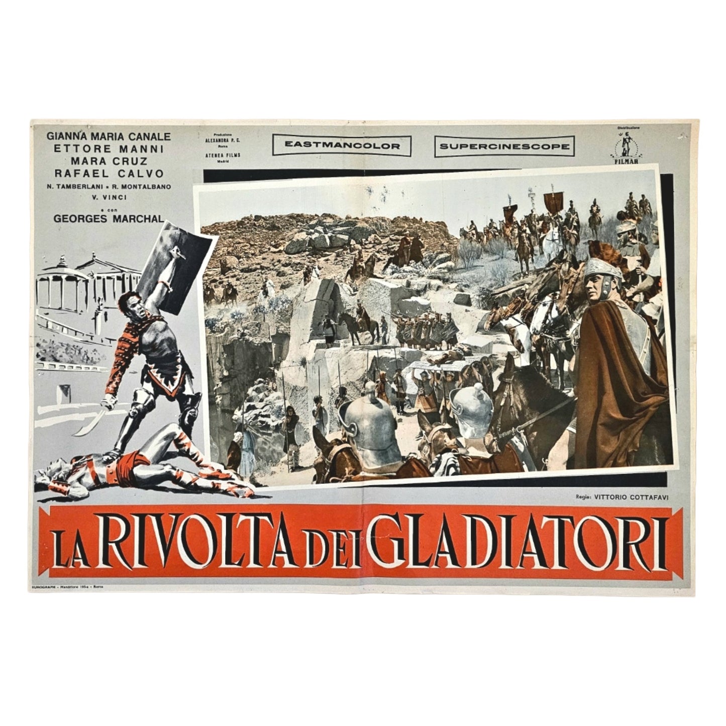 La Rivolta dei Gladiatori 1958 Original Filmplakat Fotobusta Lobbycard 1 (Italienisch)