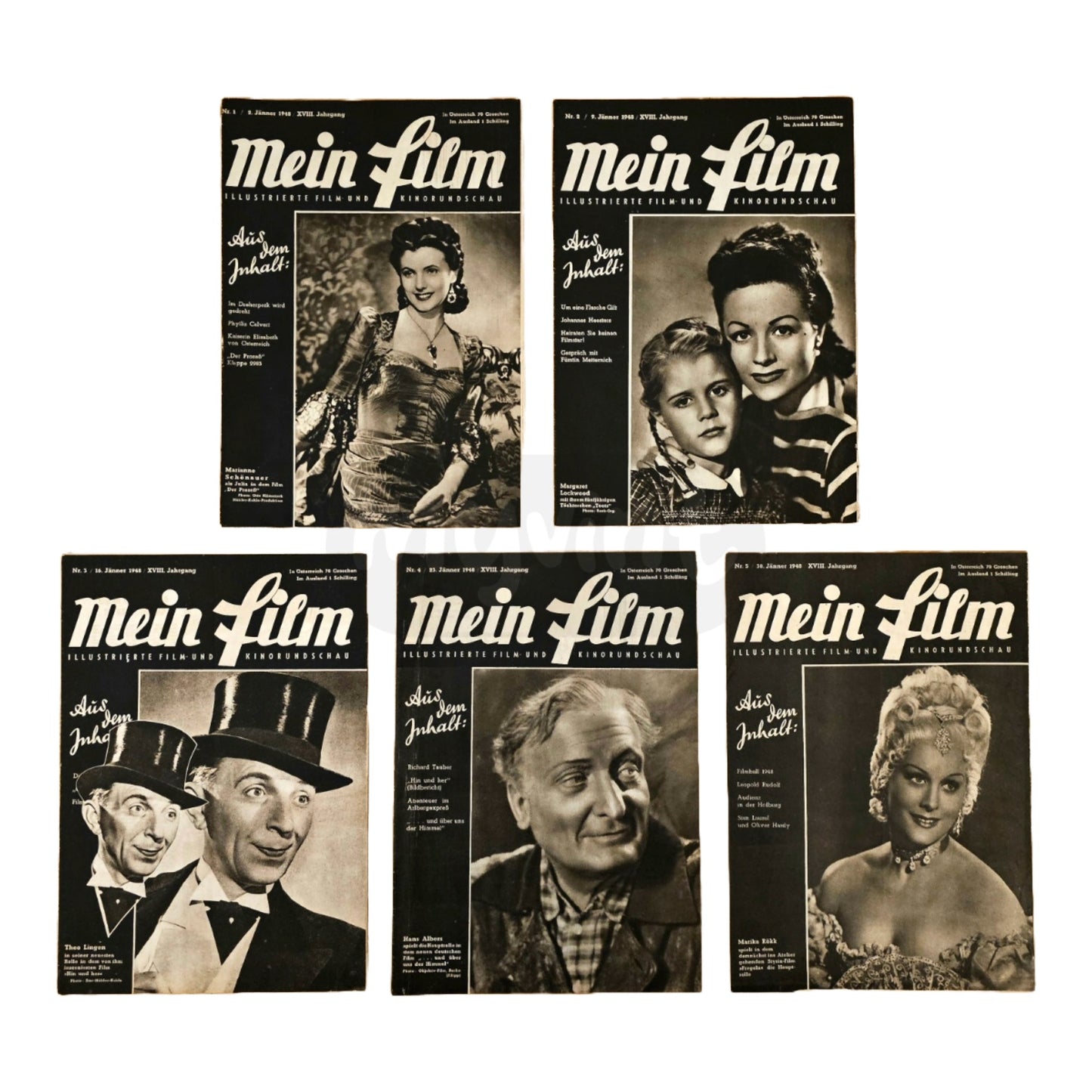 Mein Film 1-5 (1948) Set Filmzeitschrift Illustrierte Film und Kinorundschau