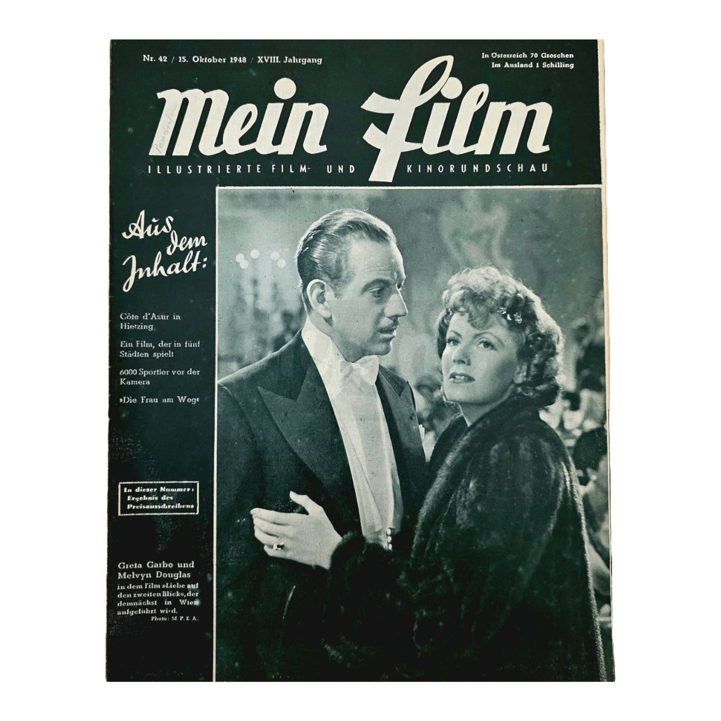 Mein Film 42 (1948) Filmzeitschrift Greta Garbo Melvyn Douglas