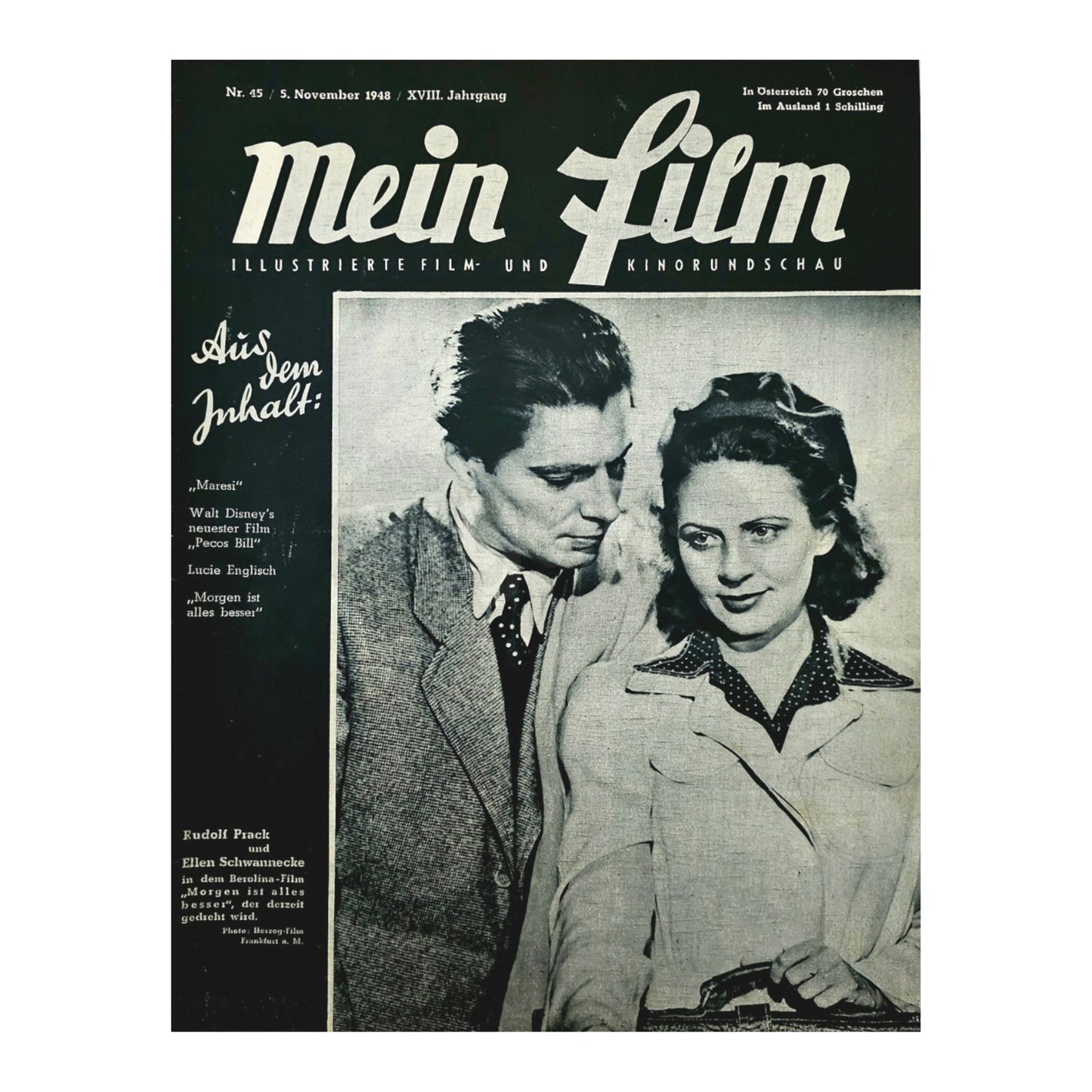 Mein Film 45 (1948) Filmzeitschrift Rudolf Prack Ellen Schwannecke