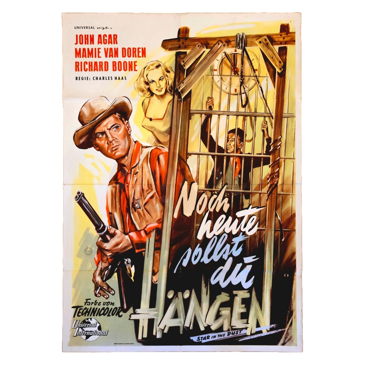 Noch heute sollst du Hängen 1956 John Agar Original Filmplakat A1 (Deutsch)