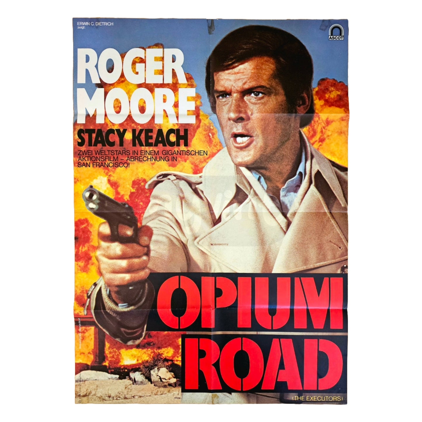 Opium Road Abrechnung in San Franzisko 1976 Roger Moore Original Filmplakat A1 (Deutsch)