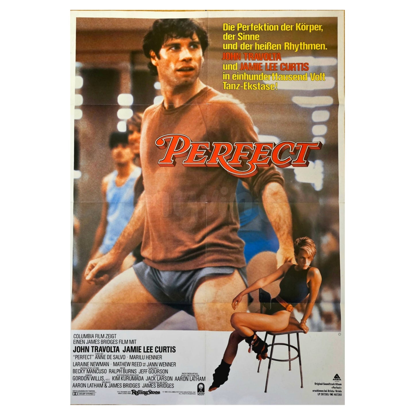 Perfect 1985 John Travolta Jamie Lee Curtis Original Filmplakat A1 (Deutsch)