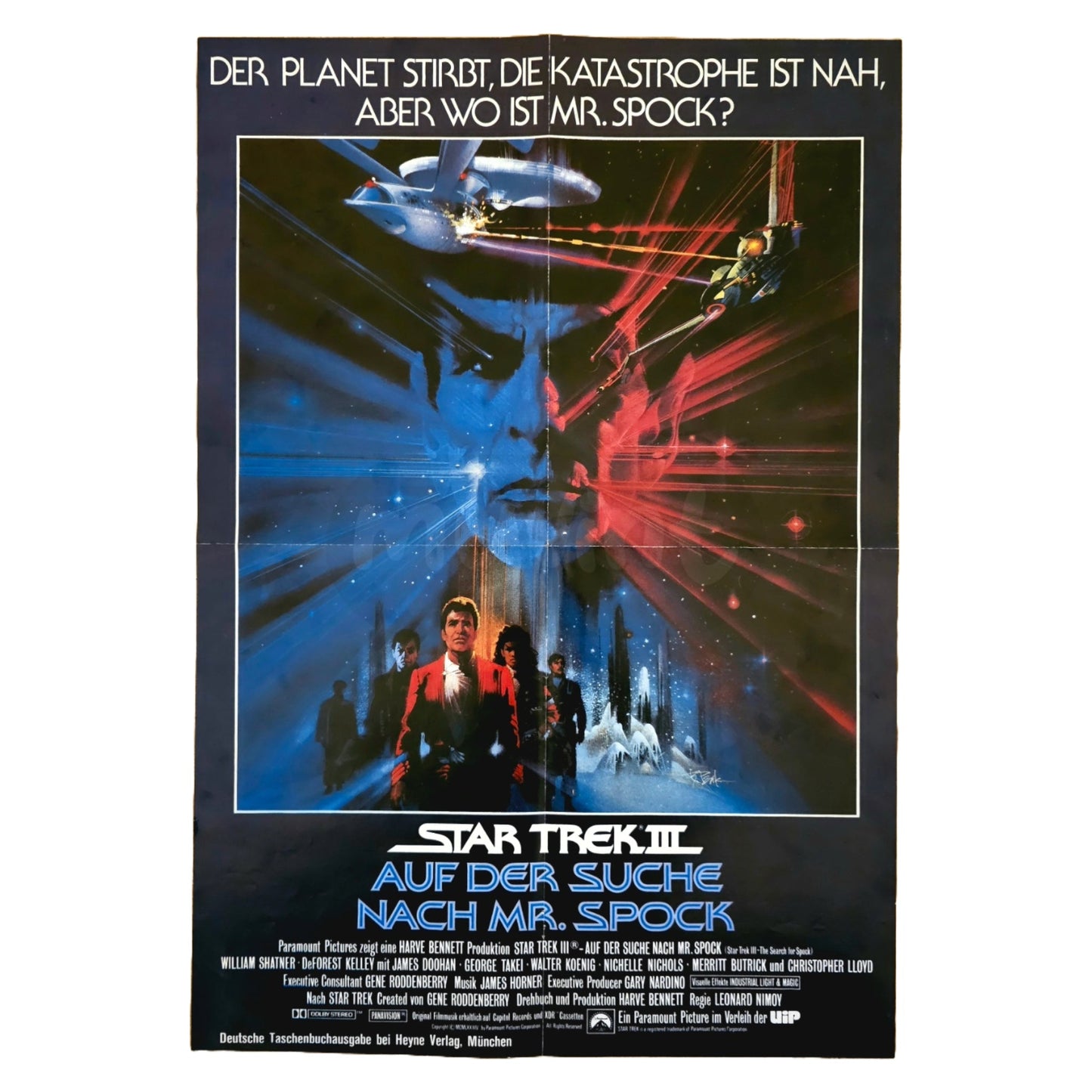 Star Trek 3 1984 Leonard Nimoy Wiliam Shatner Original Filmplakat (Deutsch)