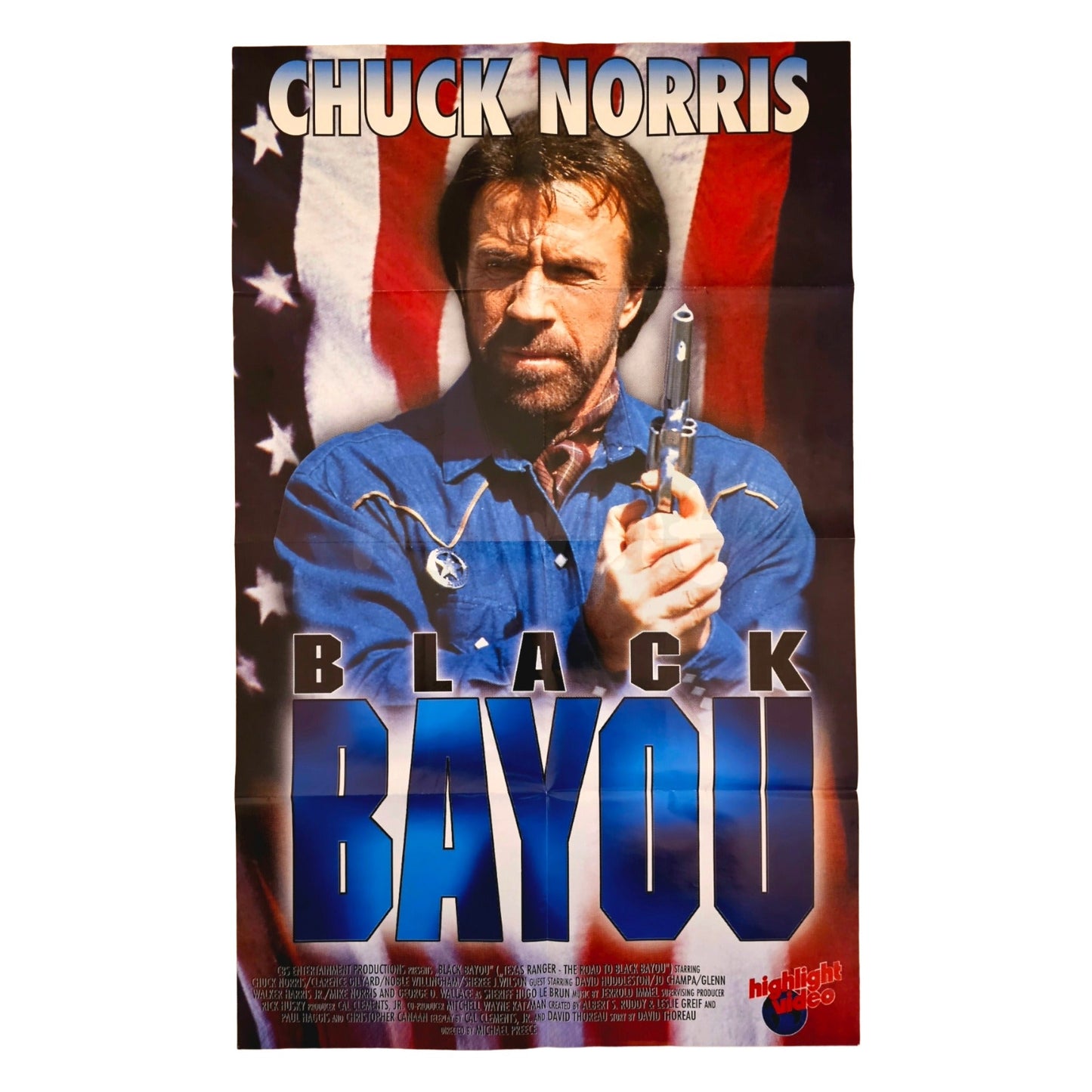 Texas Ranger Black Bayou 1994 Chuck Norris Original Videothekenplakat Videoposter Sonderformat (Deutsch)