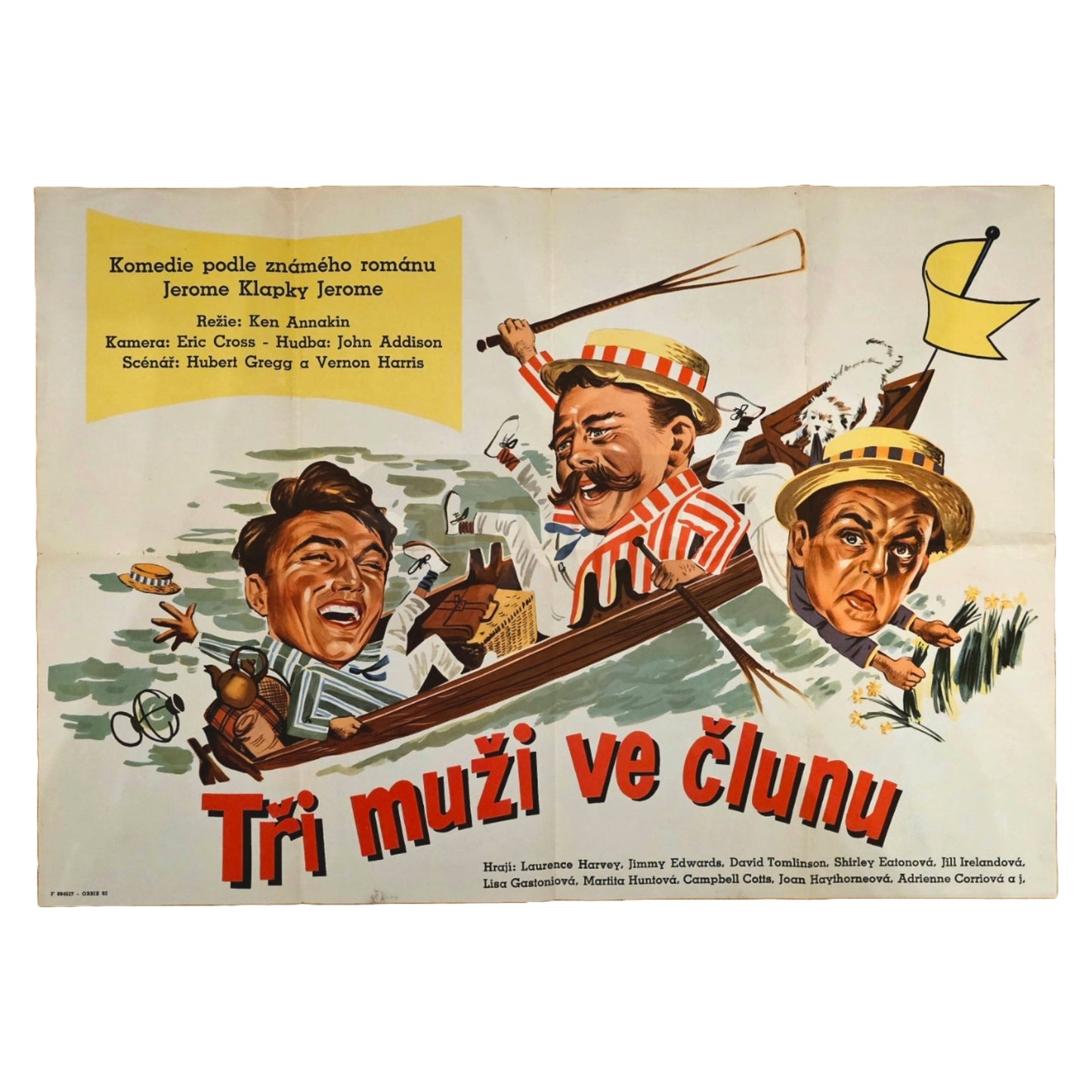 Three Men in a Boat 1956 Original Filmplakat A1 Querformat (Tschechisch)