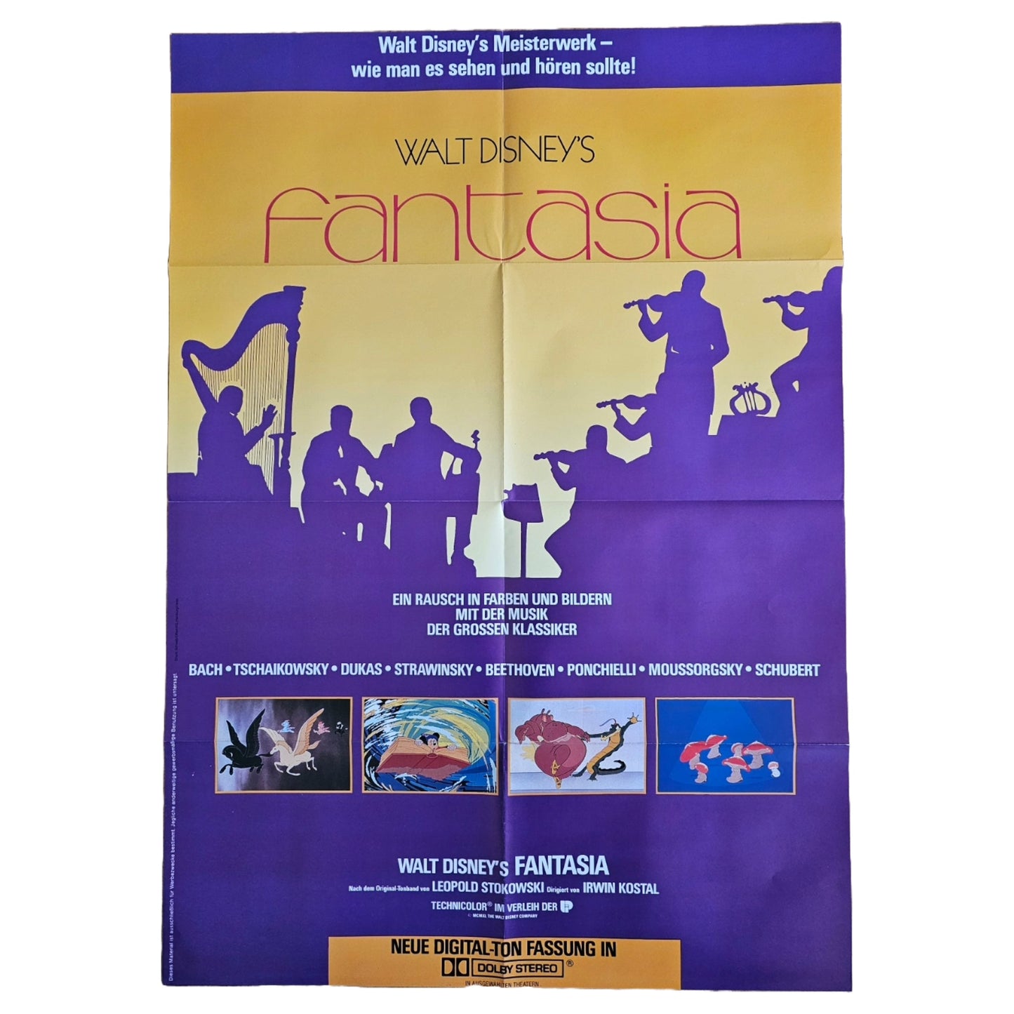 Walt Disneys Fantasia Bach Beethoven Original Filmplakat (Deutsch)