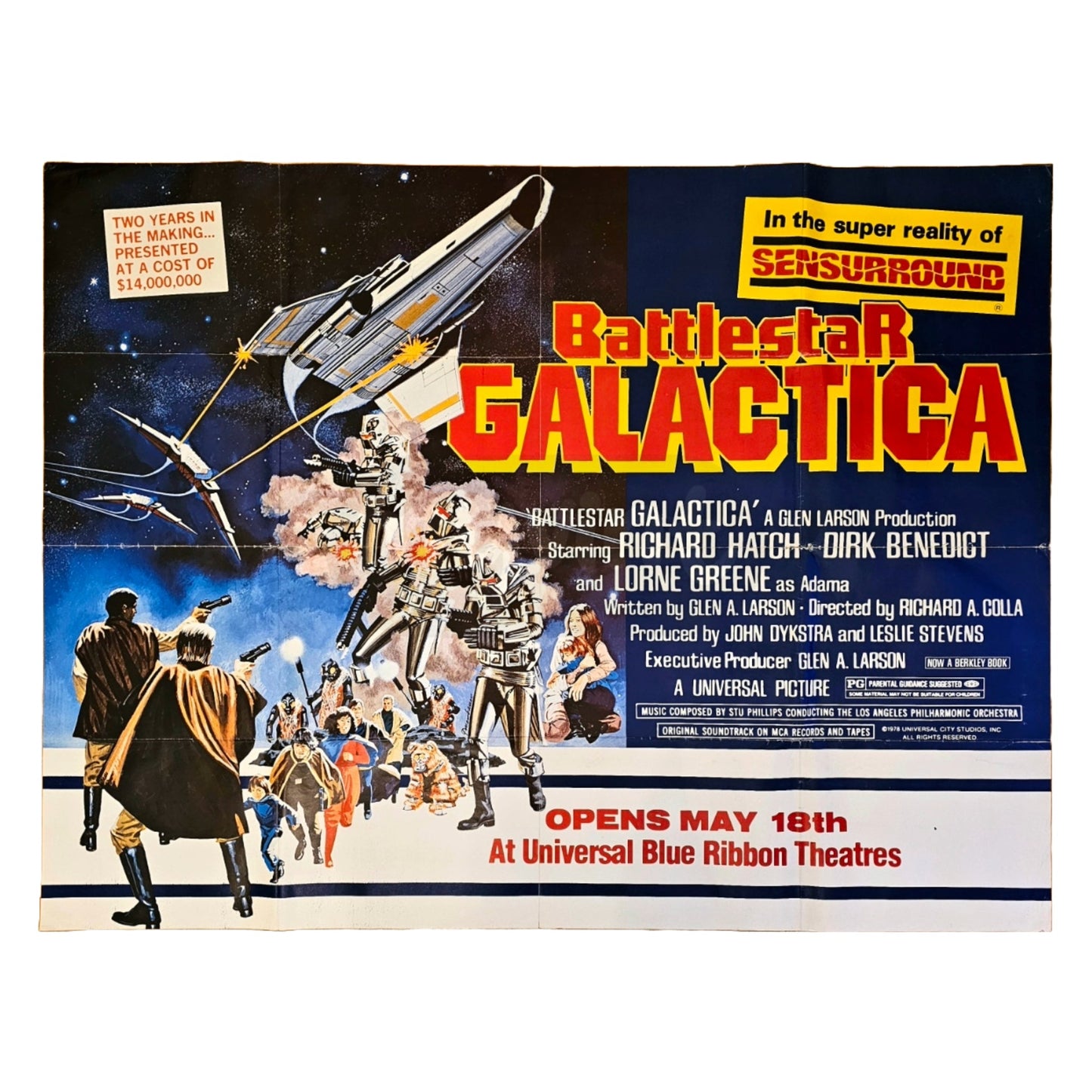 Battlestar Galactica 1978 Original U Bahn Filmplakat US Subway Poster Sonderformat (Englisch)
