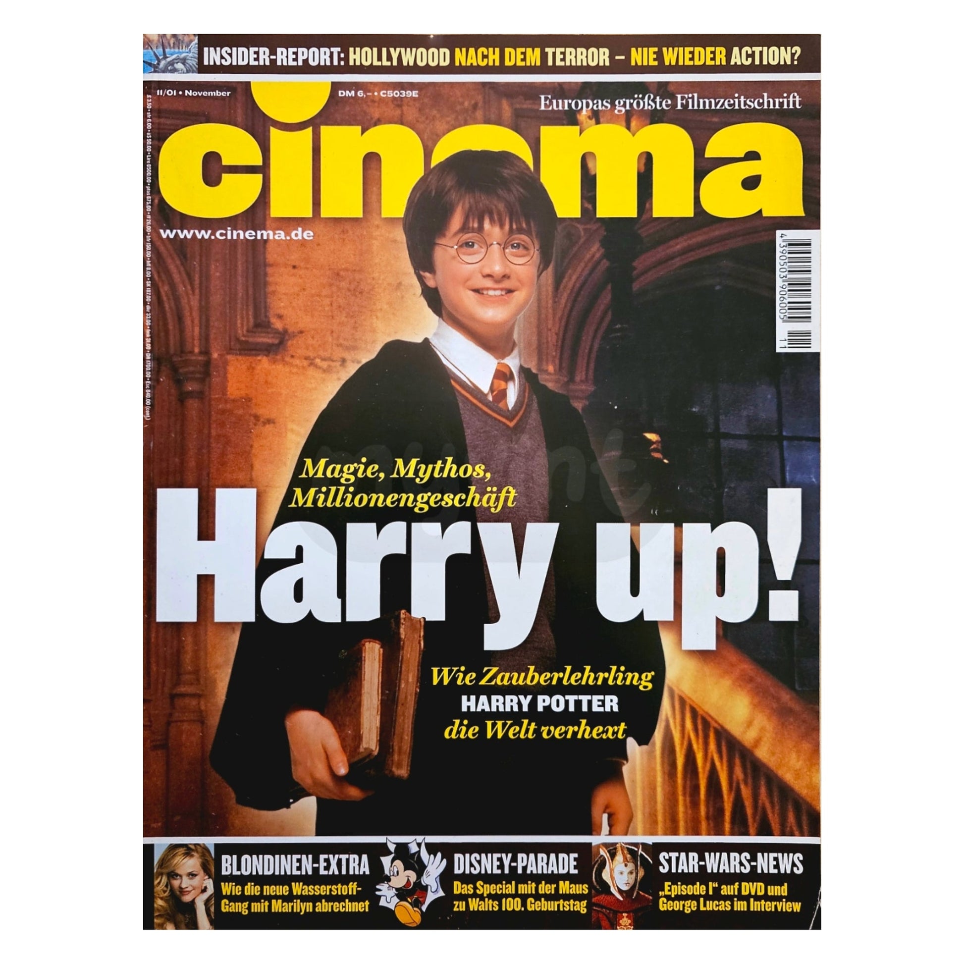 Cinema 11/01 Filmzeitschrift (Heft 282) Kinomagazin Harry Potter 2001