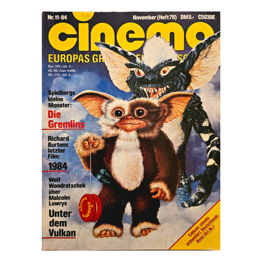 Cinema 11/84 Filmzeitschrift (Heft 78) Kinomagazin Die Gemlins 1984