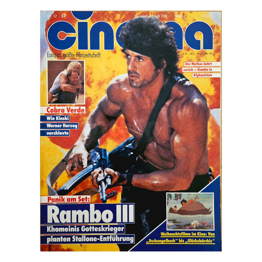 Cinema 12/87 Filmzeitschrift (Heft 115) Kinomagazin Sylvester Stallone Rambo 1987