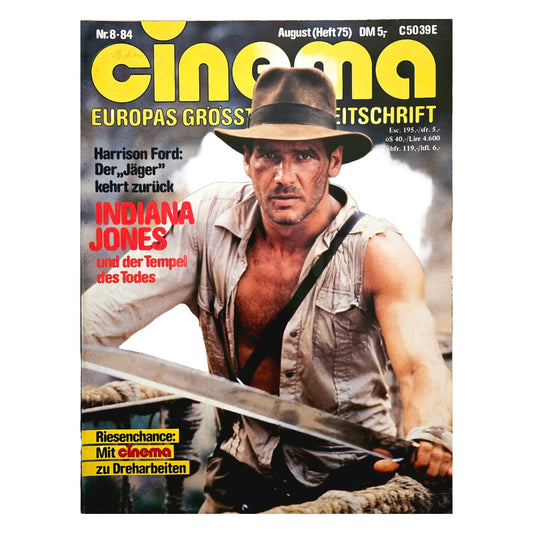 Cinema 8/84 Filmzeitschrift (Heft 75) Kinomagazin Harrison Ford Indiana Jones 1984