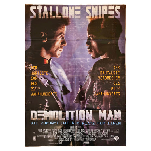 Demolition Man 1993 Stallone Snipes Original Filmplakat A1 (Deutsch)