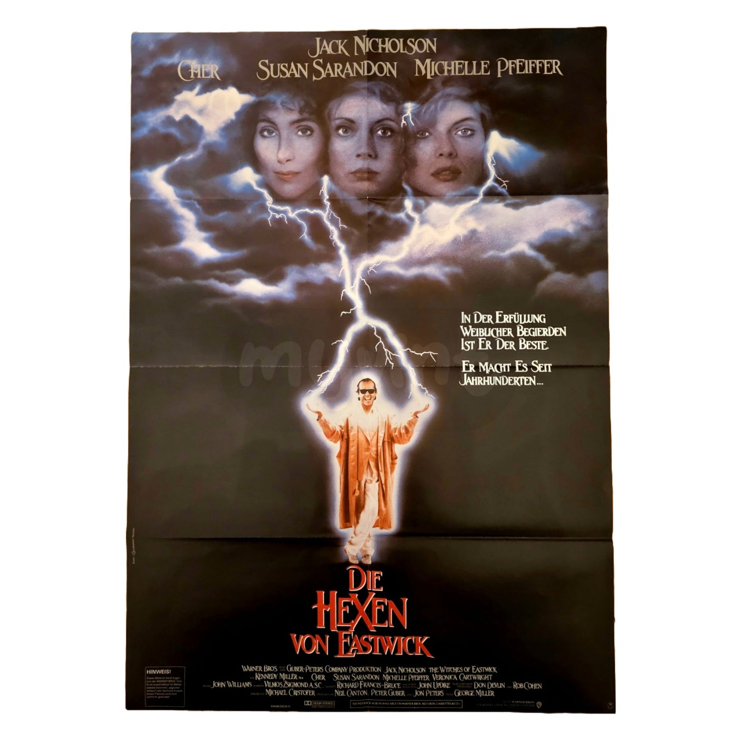 Die Hexen von Eastwick 1987 Michelle Pfeiffer Jack Nicholson Original Filmplakat A1 (Deutsch)