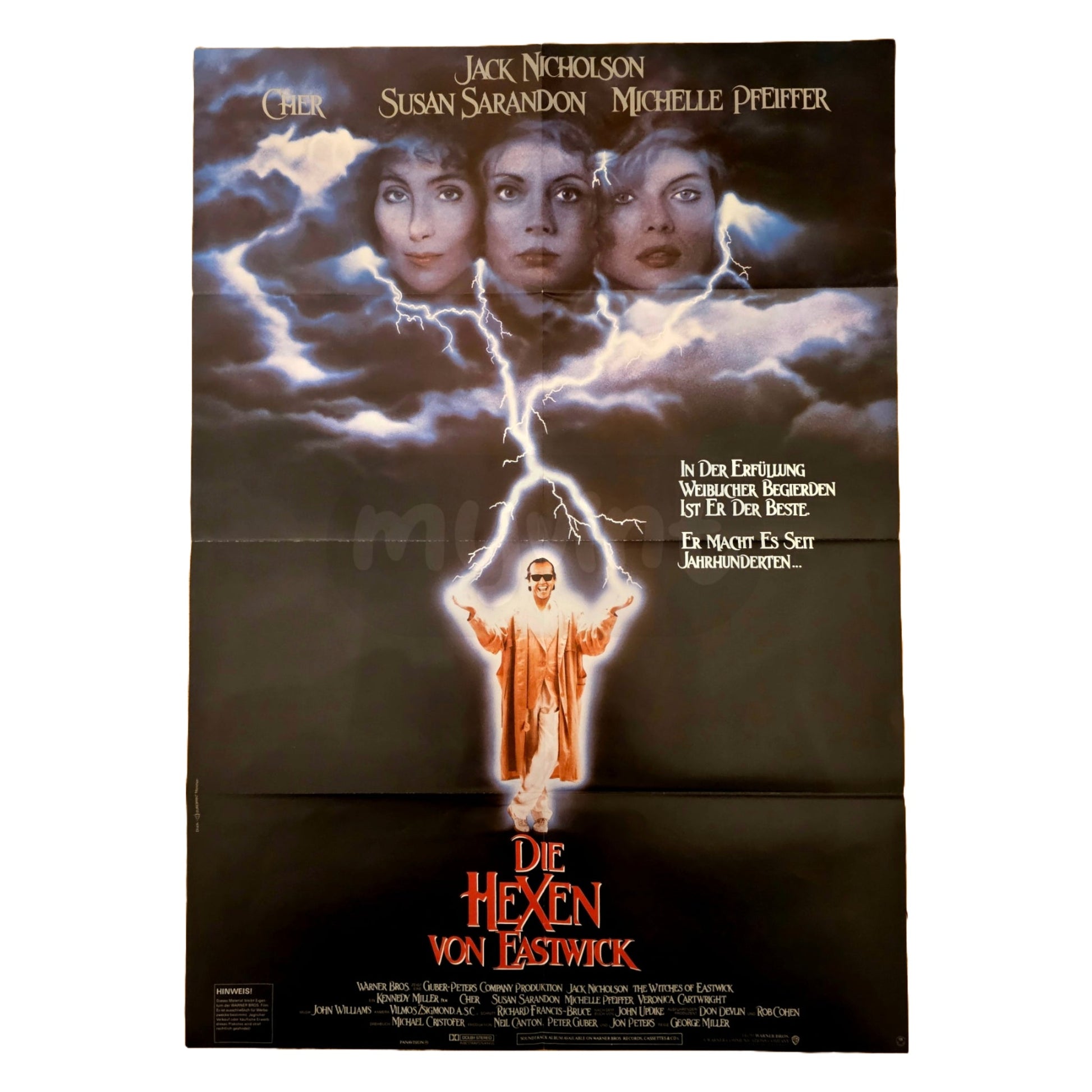 Die Hexen von Eastwick 1987 Michelle Pfeiffer Jack Nicholson Original Filmplakat A1 (Deutsch)