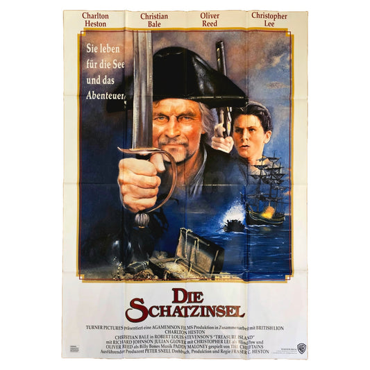 Die Schatzinsel 1990 Christian Bale Original Filmplakat A0 (Deutsch)