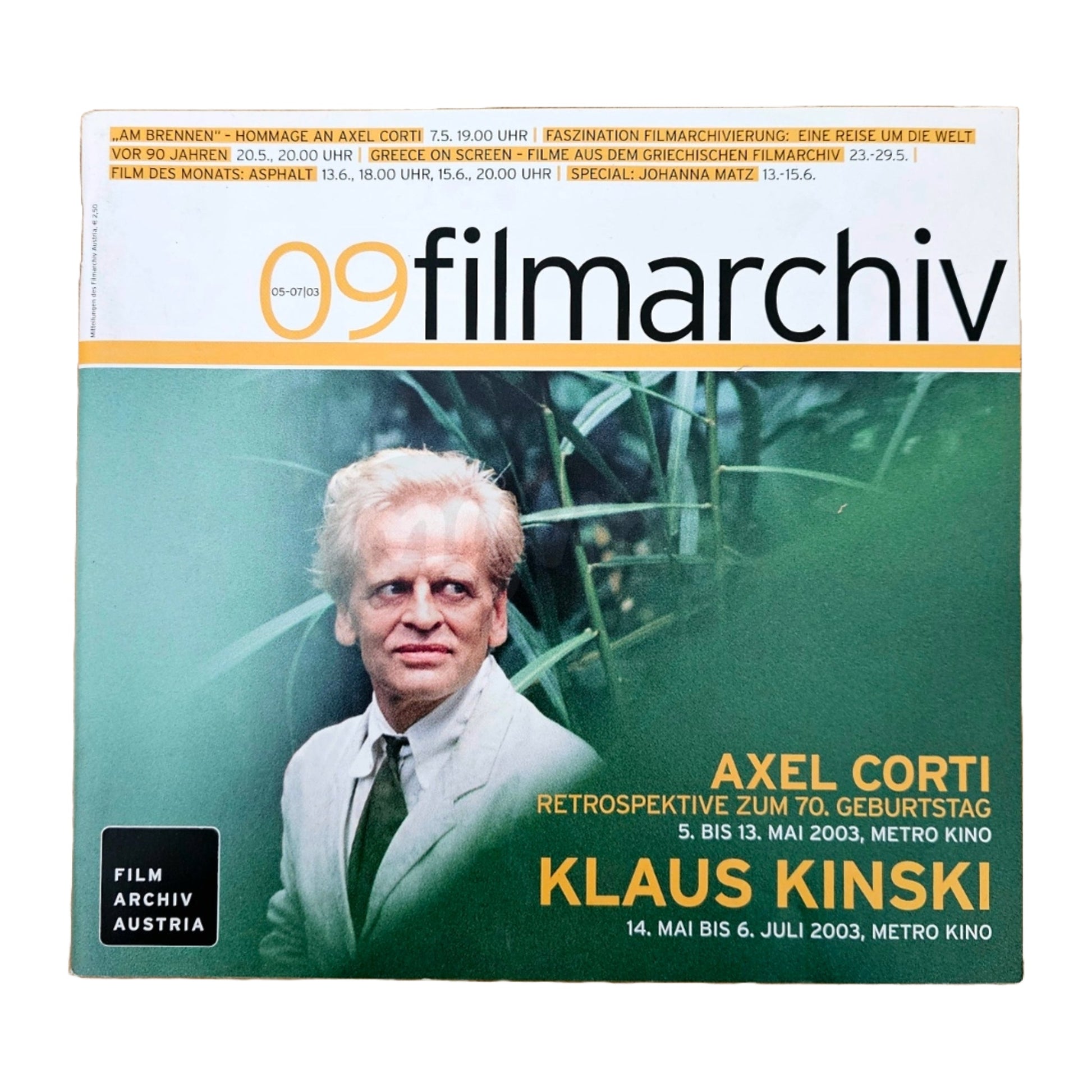 Filmarchiv Austria 09 Filmzeitschrift (5-7/03) Klaus Kinski 2003