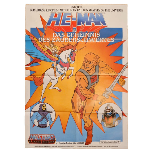 HE MAN Das Geheimnis Des Zauberschwertes 1985 Original Filmplakat (Deutsch)