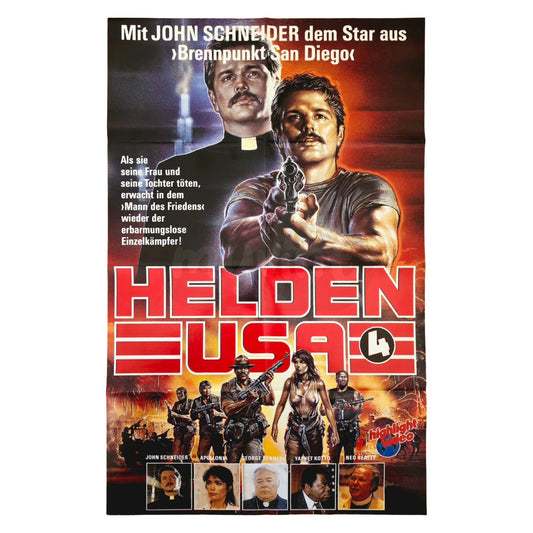 Helden USA 4 zurück im Libanon 1989 Original Videothekenplakat Videoposter A1 (Deutsch)