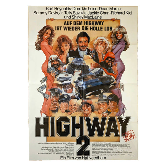 Highway 2 1984 Burt Reynolds Original Filmplakat A1 (Deutsch)