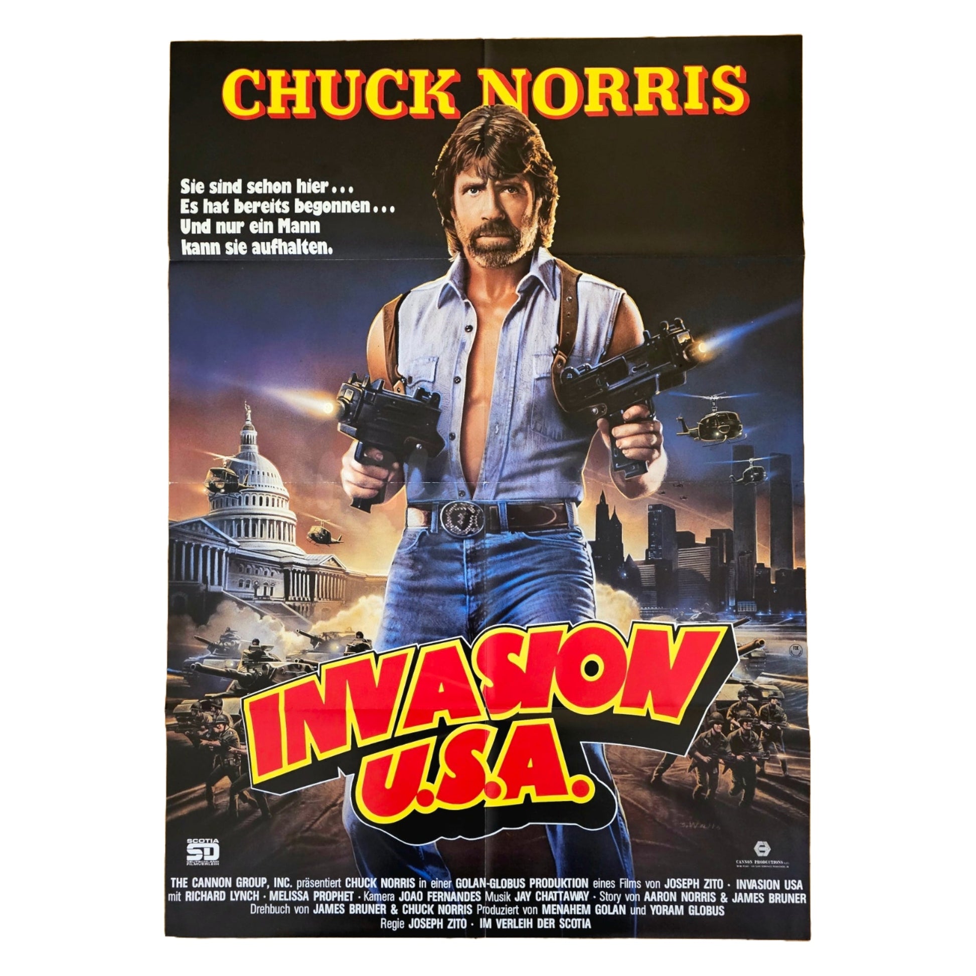 Invasion USA 1985 Chuck Norris Original Filmplakat A1 (Deutsch)