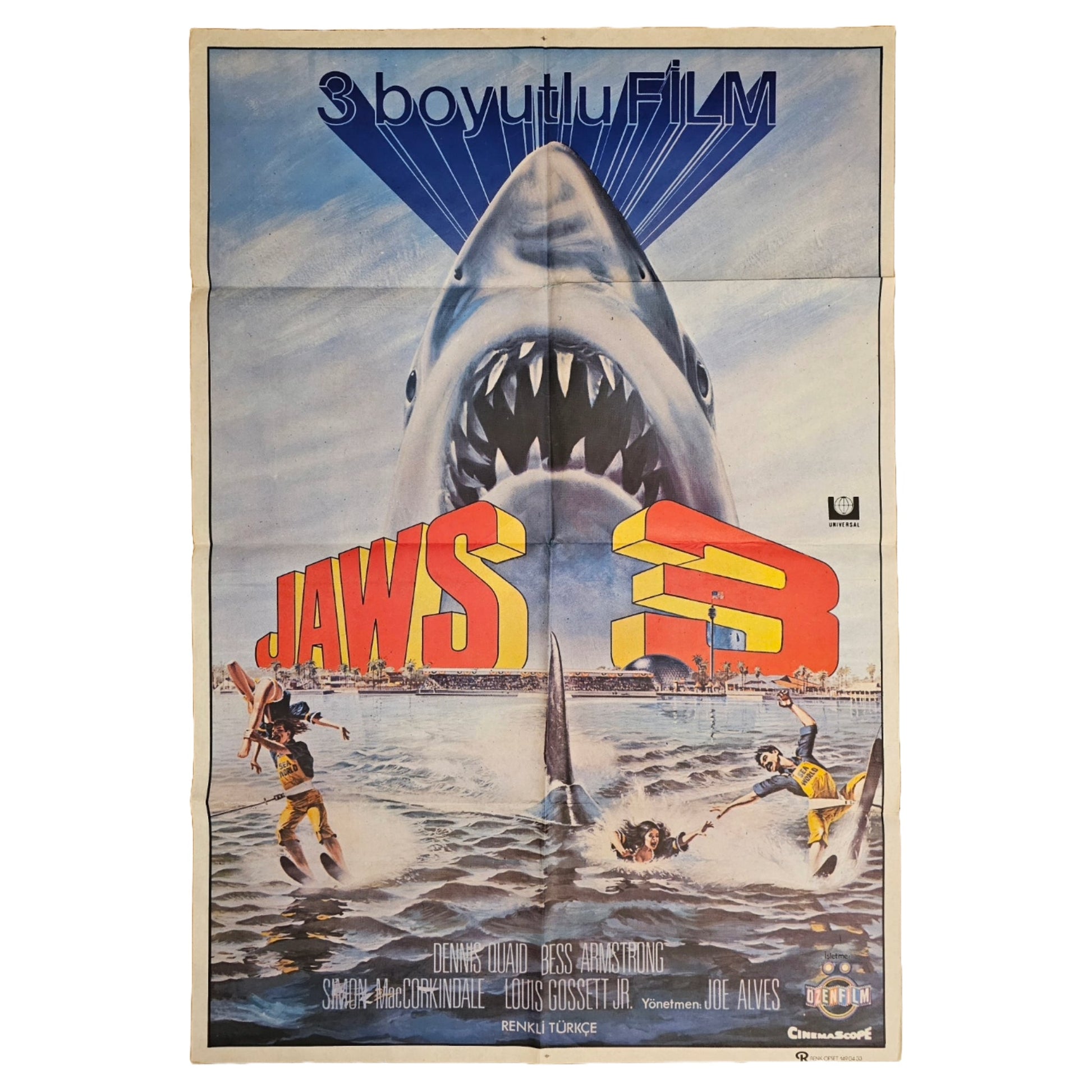 Jaws 3 1983 Original Filmplakat (Türkisch)