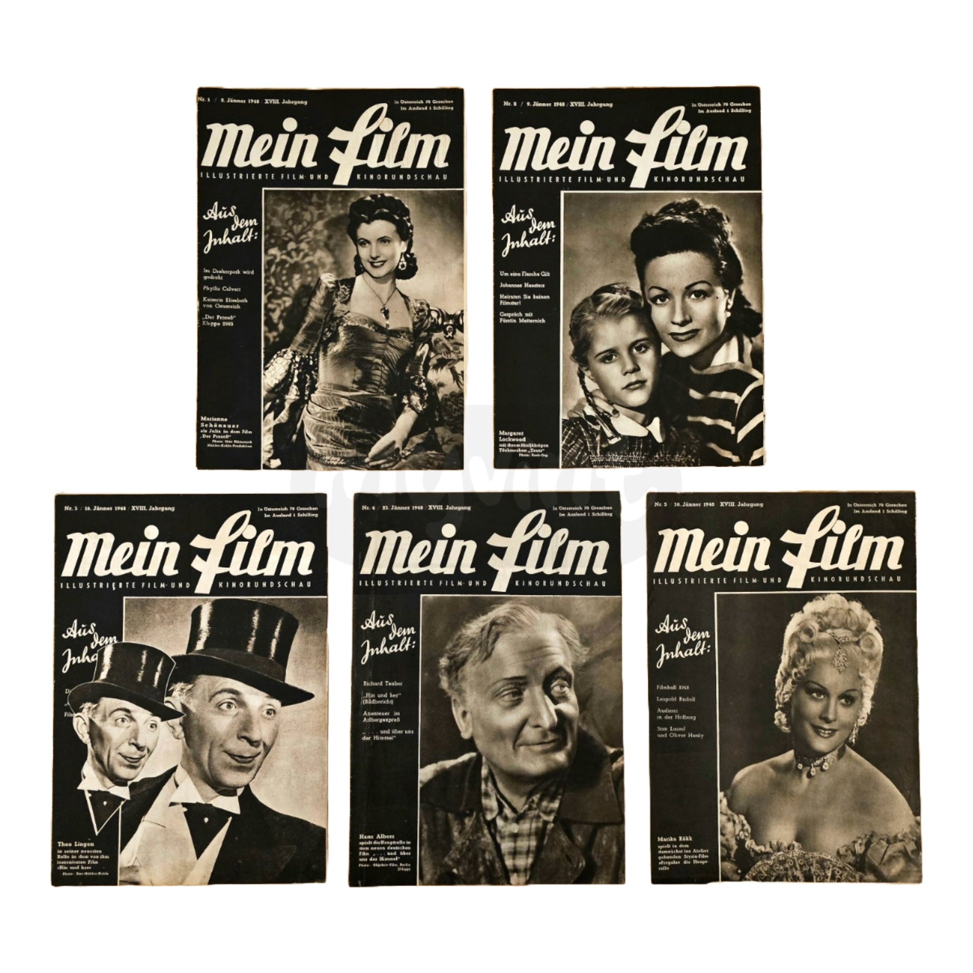 Mein Film 1-5 (1948) Set Filmzeitschrift Illustrierte Film und Kinorundschau