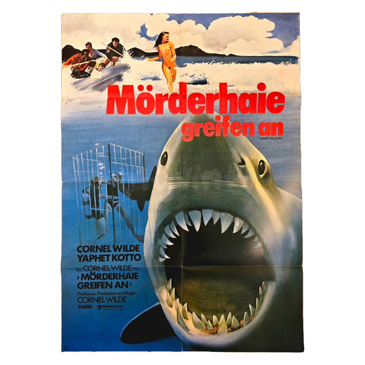 Mörderhaie greifen an 1975 Original Filmplakat A1 (Deutsch)