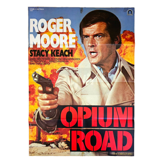 Opium Road Abrechnung in San Franzisko 1976 Roger Moore Original Filmplakat A1 (Deutsch)