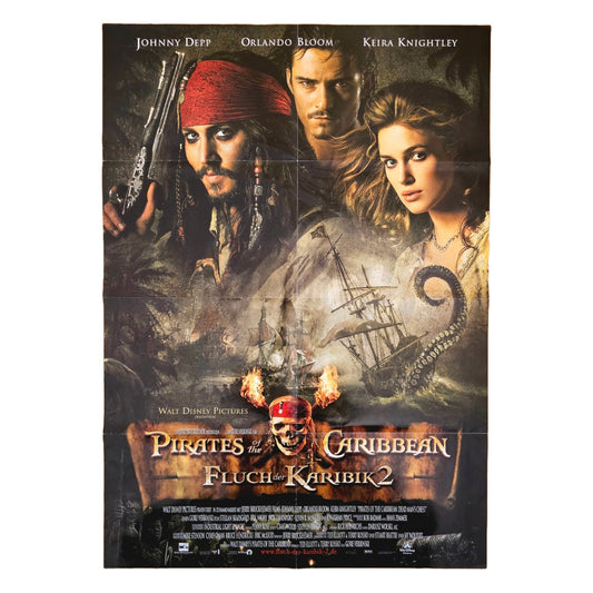 Pirates Of The Caribbean Fluch der Karibik 2 2006 Johnny Depp Disney Original Filmplakat A1 (Deutsch)