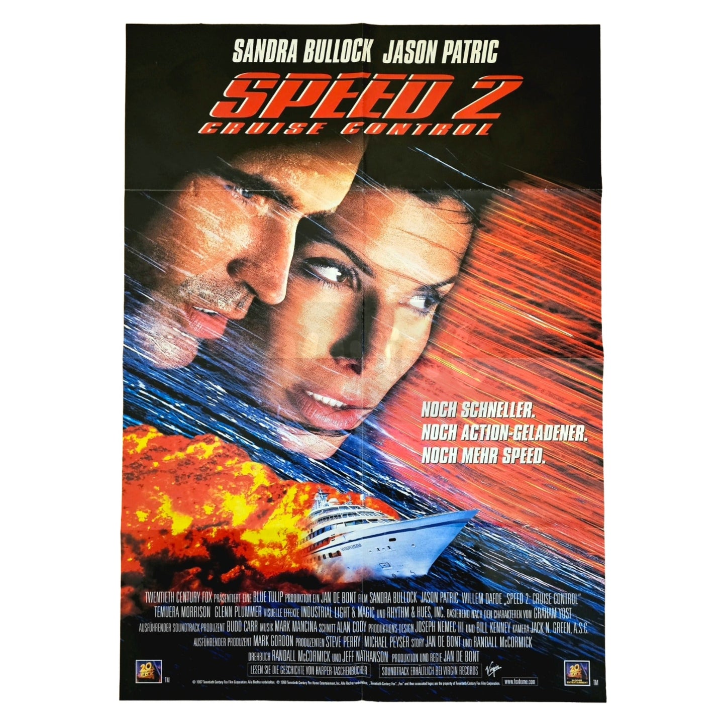Speed 2 Cruise Controle 1997 Sandra Bullock Jason Patric Original Videothekenplakat Videoposter A1 (Deutsch)