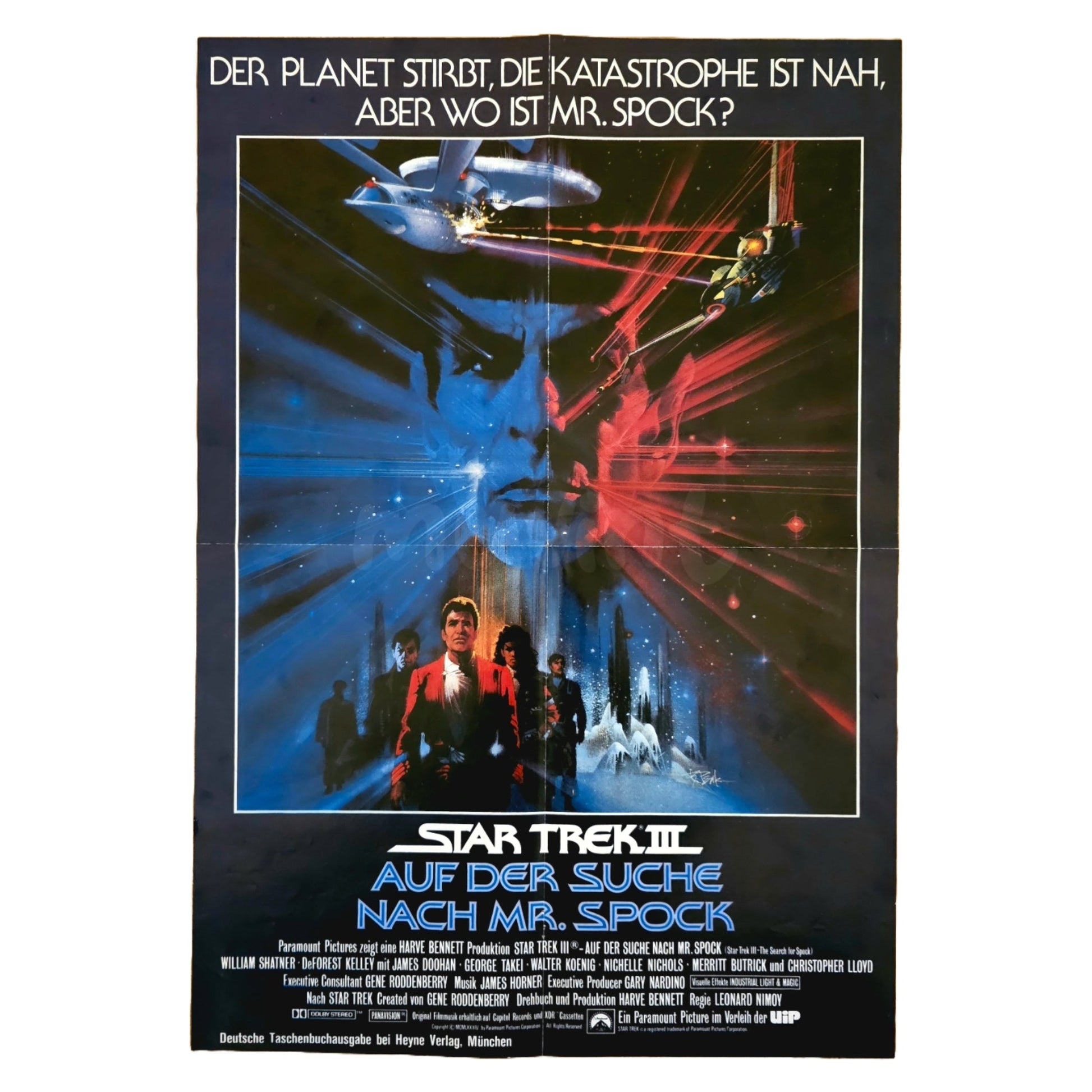 Star Trek 3 1984 Leonard Nimoy Wiliam Shatner Original Filmplakat (Deutsch)